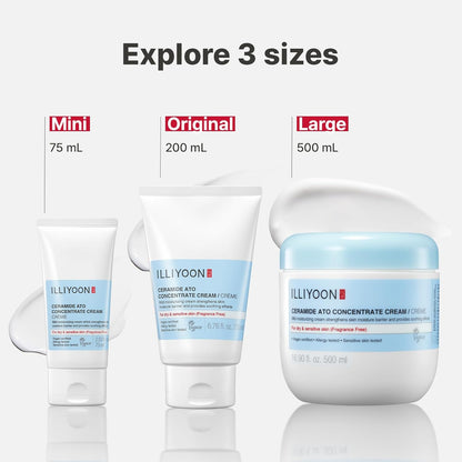 Ceramide Ato Concentrate Cream | Moisturizer for Dry & Sensitive Skin, 100Hr Lasting Hydration, for Face & Body, Gentle for Infants, Moisture Barrier Repair, Vegan Certified, 6.76 Fl.Oz.